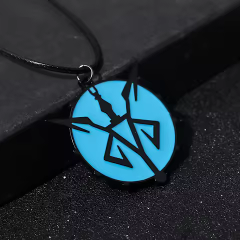 Game Resident Evil 4 Metal Enamel Remake Blue Geometric Alien Medal Spider Pendant Necklace Fans Col