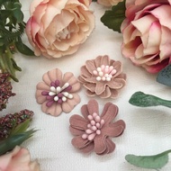 10pcs 2cm 3D Polyster Artifical Flower Décor Flower Patches for Sew Glue DIY Décor Craft Bridal Wedd