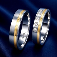 SAN950 Couple Engagement Wedding Ring C513 - Palladium White Gold PLATINUM & Silver 950 | Custom Han