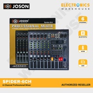 Joson Spider CH Professional Mixer, 6 Channel Mixing Console at Aux Paths Effects Processor Phs