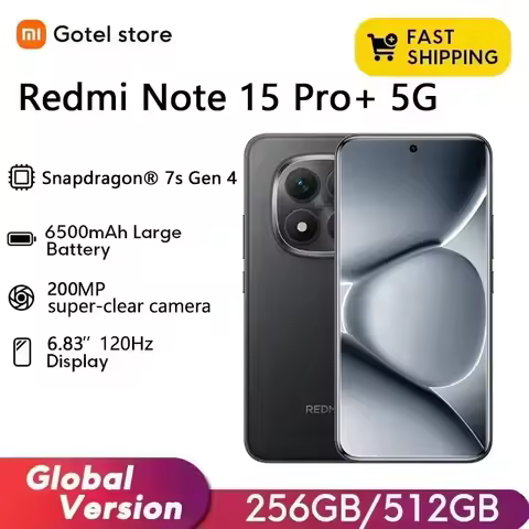 Xiaomi Redmi Note 15 Pro+ 5G Snapdragon® 7s Gen 4 6500mAh NFC 6.83" CrystalRes AMOLED display Global