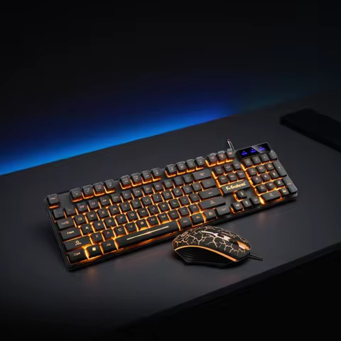 KM320 Keyboard And Mouse Set Waterproof Luminous Game Backlit Keyboard