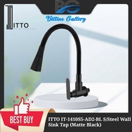 ITTO HIGH QUALITY S/Steel Pillar Sink Tap/ Wall Sink Tap (Matte Black )