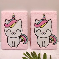 Colorful 3D Rainbow Unicorn Plush Notebook Cute Cartoon Girly Pegasus Journal Planner
