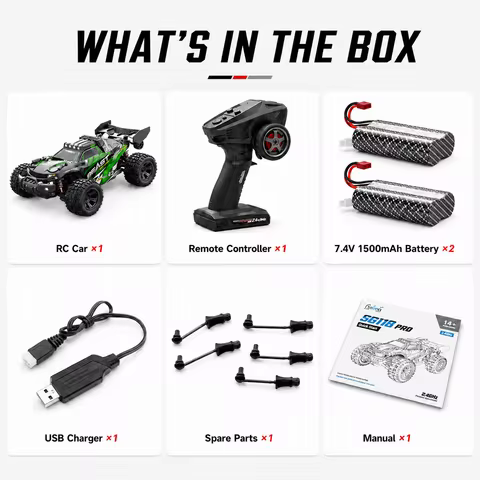 4WD Carbon Brush RC Off Road Car 35KM/H 2.4G Proportional Remote 80M Range Metal Differential Alumin
