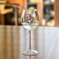 Creative Rose Goblet Wine Glass Red Wine Glass Living Room Glass Goblet Rose Champagne Glass