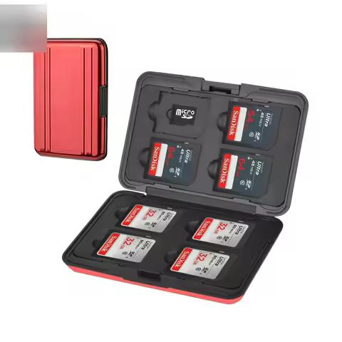 Silver Micro SD Card Holder SDXC Storage Holder Memory Card Case Protector Aluminum Case 8 Solts for