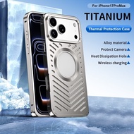 HOCE Metal Cooling Magnetic Phone Case for iPhone 17 16 15 14 13 12 Pro Max Aluminum Heat Dissipatio