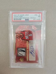 /15 low no. Upper deck 2007 jason kidd auto patch card 簽名卡 暴力切割物料 球衣 PSA7