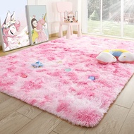 Soft Fluffy Bedroom Carpet Children's Room Bedroom Tie-Dye Carpet Dormitory Carpet Classroom Carpet