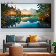 Canvas Painting Sunshine Forest Lake Landscape Picture Living Room Wall Art Home Decoration Modern P