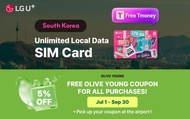 ซิมการ์ดสำหรับใช้ในเกาหลี พร้อมอินเทอร์เน็ตแบบไม่จำกัด และบัตร T-money โดย LG U+