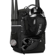 Tolaccea Baseball Backpack, Baseball Bat Bag for Youth Adult, Lightweight Equipment Bags with Helmet