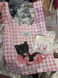 PAUL & JOE 貓貓格仔環保袋 粉色 超特價  現貨 清貨 shopping bag 貓奴