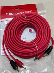 395บาท สายสัญญาณ RCA เกรดเอ ยี่ห้อ Nakamichi ยาว 8เมตร