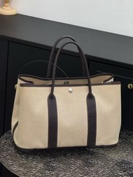 Hermes Garden Party 36烏木色拼帆布