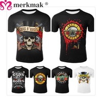 MERKMAK Roses And Guns T Shirt For Men /Women Cool 3D T Shirt Short Sleeve Men Guns N Roses Top Sale