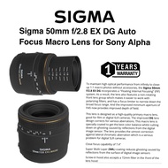 SIGMA 50MM f/2.8 EX DG MACRO AUTOFOCUS LENS FOR SONY ALPHA A MOUNT (1 YEARS WARRANTY)