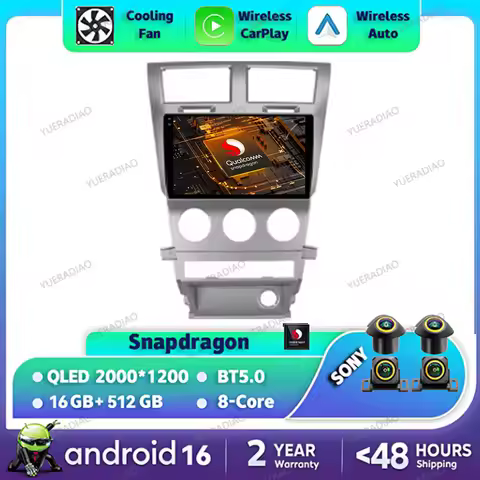 Android 16 Car Radio For Dodge Avenger JS 2007 - 2010 Head Unit GPS NAVI 4G WIFI QLED Qualcomm 2DIN