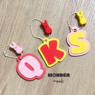 GANTUNGAN Custom Initial Bunny Keychain | Cute Custom Initial Letter Keychain