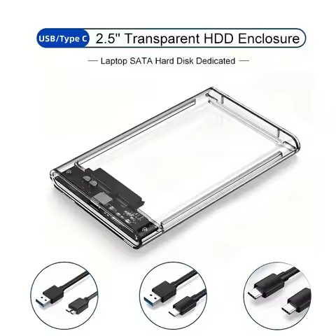 USB 3.0/Type C HDD Enclosure 2.5 inch SATA SSD External Hard Drive Case with 5Gbps Transfer Speed Cl