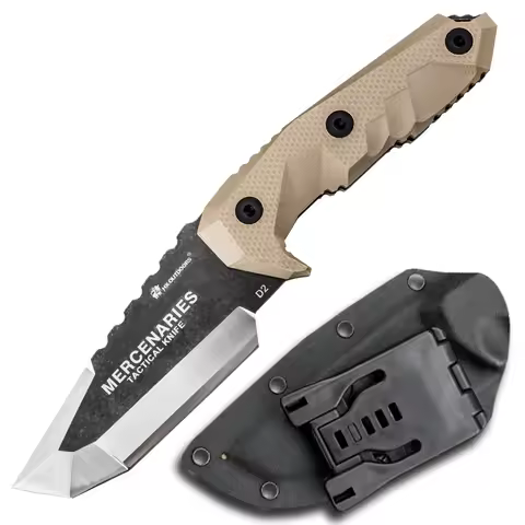HX Outdoor D2 Mercenaries Tactical Knife ,Camping Survival Knife ,5.3MM Thickness Blade ,G10 Handle 