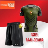 Murah Baju Stelan Olahraga Tni || Stelan Aerobik Jersey Tni Ad Hijau