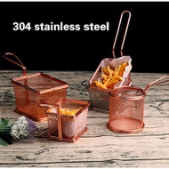 304 Stainless Steel ** Deep Fryer / Steamboat Strainer **Classy Rose Gold ** Heat Resistant Handle**