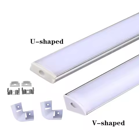 LED aluminum channel 0.5m, for 3528 5630 5050 LED strip U/V shape LED aluminum channel milk white co