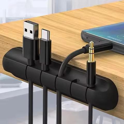 Mouse Wire Organizer Management Wire Holder Flexible USB Cable Winder Tidy Silicone Clips For Mouse