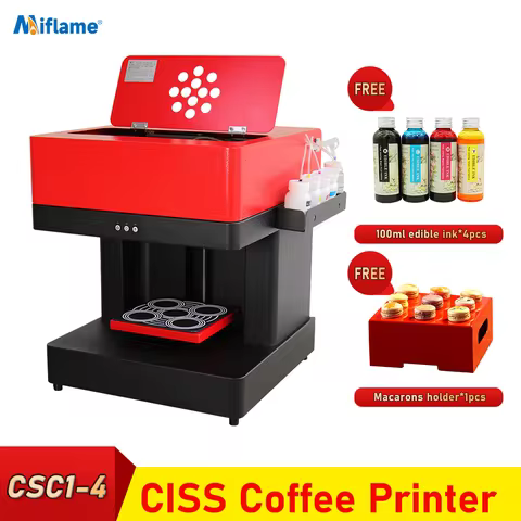 CSC1-4 CISS Coffee Printer Latte Coffee Printing Machine Automatic Beverages Food DIY Printing Photo