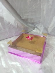 box seserahan kotak seserahan tempat kue baki lamaran box kue kotak - pink mengkilat