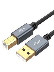 Long USB Printer Cable 10 Feet, USB 2.0 Printer Cable to Computer, USB A to B Printer Cord for HP, B
