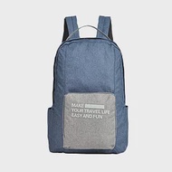 【WIDE VIEW】折疊式行李箱拉桿後背包(可套行李箱拉桿 防潑水 隨身行李 折疊旅行袋 折疊包 折疊旅行包 旅行袋/HD-ZY006) 藍色