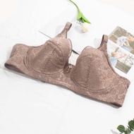 FallSweet Plus Size E F Cup Women Thin Underwire Push Up Brassiere No Pad Minimizer Bra Floral Lace 