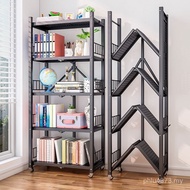 Living Room Installation Floor Folding Art-Free Mobile Household Storage Bookshelf Iron Children's S