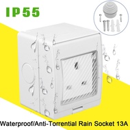 Waterproof YRL-S IP55 13A Single UK Plug Socket Storm Switched Outdoor Outside