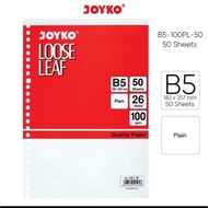 Loose Leaf Joyko B5 Grid (Box), B5 Binder Contents, 50 sheets