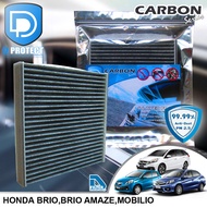 กรองแอร์ Honda ฮอนด้า บริโอ้ Brio,Brio Amaze,Mobilio คาร์บอน เกรดพรีเมี่ยม (D Protect Filter Carbon Series) By D Filter (ไส้กรองแอร์รถยนต์)