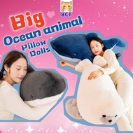 BCT✨COD✨Marine Animal Plushies 105cm Big Pillow Dolls Cute Whale Shark Dolphin Killer Whale Sea Lion
