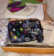 Lv村上隆限定黑三彩Speedy nano手袋