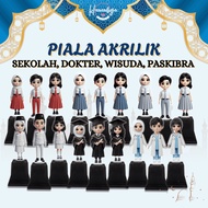 ACRYLIC TROPHY FOR SCHOOL, PASKIBRA, GRADUATION, DOCTOR AND ADZAN. SOUVENIR MEMORIES AND GIFTS