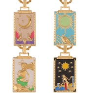 Y2K 2021 Gothic Tarot Card Esotericism Charms Necklace Star Moon Sun Amulet Necklaces For Women Men Birthday Jewelry Gift
