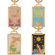 Y2K 2021 Gothic Tarot Card Esotericism Charms Necklace Star Moon Sun Amulet Necklaces For Women Men 