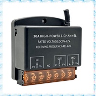 [R Q M U] Wireless Receiver 433MHz DC 9-72V 30A 2 Channel Relay for Switching for Motor Water Pump L