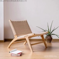 Rope Woven Solid Wood Single Sofa Chair Leisure Chair Japanese Style Lonely Style Small Apartment Ba