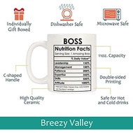 Breezy Valley Boss Coffee Mug, Best Boss Christmas Birthday Gifts for Women Men Funny, Boss Apprecia