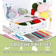 Embroidery set Tool bag Full Set Crochet Knitting Tools Crochet Set Beginner 59PCSDIY Crossstitch