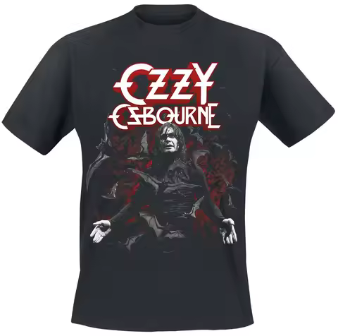 Ozzy Osbourne Bat Swarm Print Cotton T-Shirt Heavy Metal Streetwear Unisex Crew Neck Short Sleeve Te