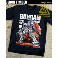 Fashion BT 168 Gundam RX-78-02 เสื้อยืด สีดำ BT Black Timber T-Shirt ผ้าคอตตอน สกรีนลายแน่น Tee